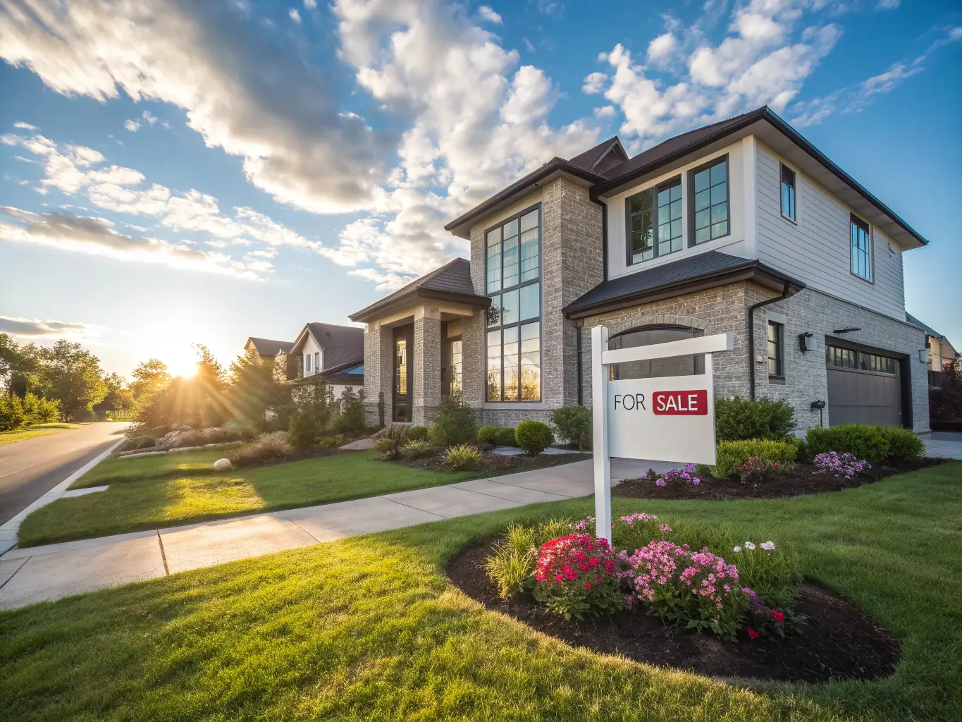 A renovated house with a 'Sold' sign in front, highlighting successful flipping projects managed by Vanderpool Construction Servicing.
